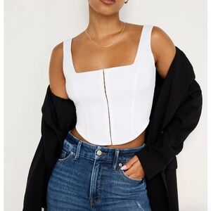 Good American White Poplin Corset